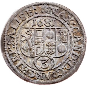 Salcburské arcibiskupství, 3 kreuzery 1681, Salcburk