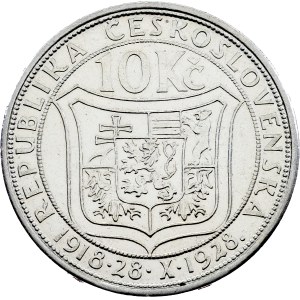 Československo, 10 korun, 1928, Kremnitz