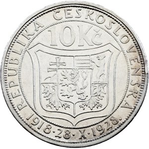 Československo, 10 korun, 1928, Kremnitz