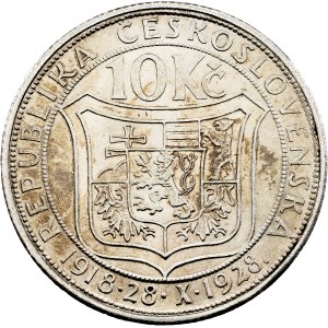 Československo, 10 korun, 1928, Kremnitz