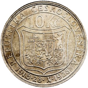 Československo, 10 korun, 1928, Kremnitz