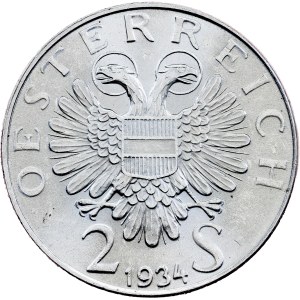 Austria, 2 Schilling 1934, Vienna