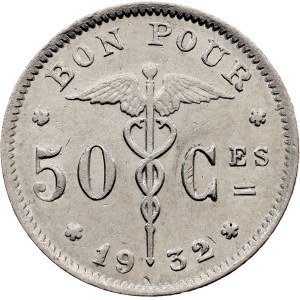 Belgien, 50 Centimes 1932, Brüssel