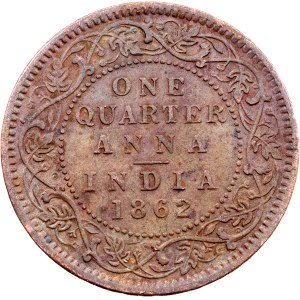 Britská Indie, 1/4 anny 1862