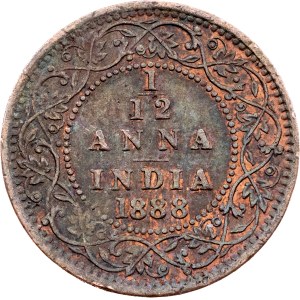 Britská Indie, 1/12 anny 1888, Bombaj