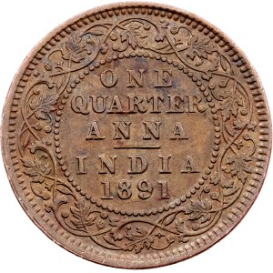Britská Indie, 1/4 anny 1891, Kalkata