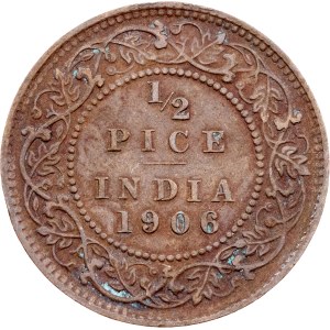 Britská Indie, 1/2 pice, 1906, Kalkata