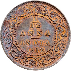 Britská Indie, 1/12 anny 1912, Kalkata