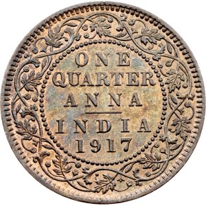 Britská Indie, 1/4 anny 1917, Kalkata