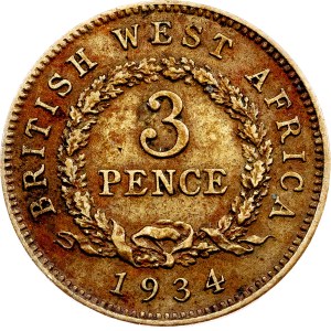 Britská západní Afrika, 3 pence, 1934, Londýn
