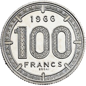 Cameroon, 100 Francs CFA 1966, Paris - ESSAI