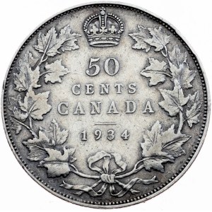 Kanada, 50 centů, 1934, Ottawa