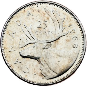 Kanada, 25 centů, 1968, Ottawa