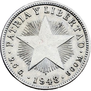 Cuba, 10 Centavos 1948, Philadelphia