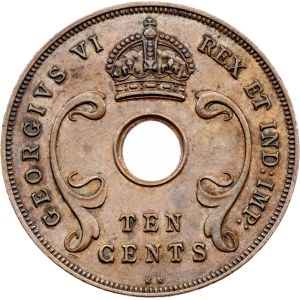 East Africa, 10 Cents 1937, KN, Kings Norton
