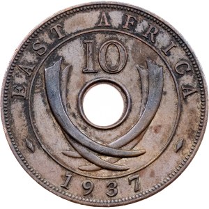 East Africa, 10 Cents 1937, KN, Kings Norton