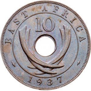 East Africa, 10 Cents 1937, H, Heaton