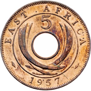 East Africa, 5 Cents 1957, KN, Kings Norton