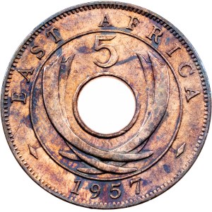 East Africa, 5 Cents 1957, KN, Kings Norton