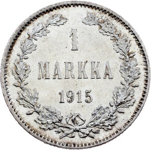 Grand Duchy of Finland, 1 Markka 1915, S, Helsinki
