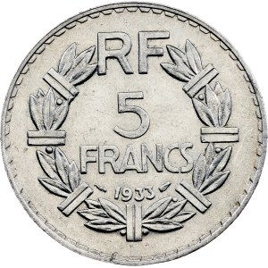 Francie, 5 franků, 1933, Paříž