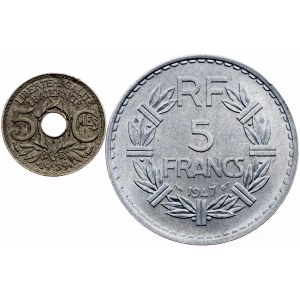 France, 5 Centimes, 5 Francs 1939-1947