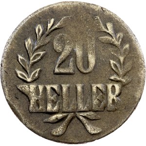 German East Africa, 20 Heller 1916, T, Tabora
