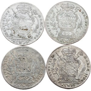Würzburské biskupství, 4 × 20 kreuzerů, 1764–1765, L MP, Würzburg