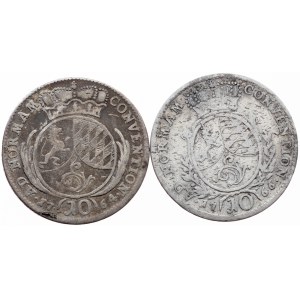 Electors of the Palatinate, 2 x 10 Kreuzer 1764-1766, AS