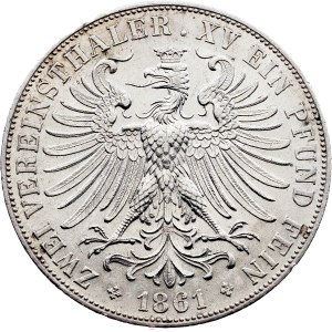 Svobodné císařské město Frankfurt, 2 Vereinsthaler 1861, Frankfurt nad Mohanem