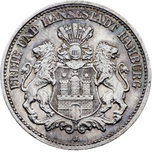 Svobodné hanzovní město Hamburk, 2 marky 1911, J, Hamburk