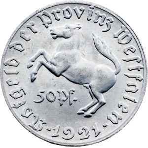 Weimar Republic, 50 Pfennig 1921, Menden