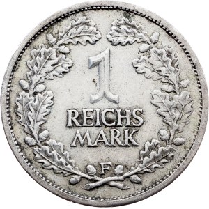 Germany, 1 Reichsmark 1925, F, Stuttgart
