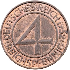 Germany, 4 Reichspfennig 1932, D, Munich