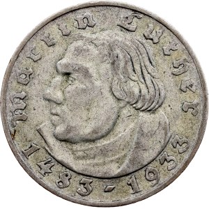 Germany, 2 Reichsmark 1933, G, Karlsruhe - Key date