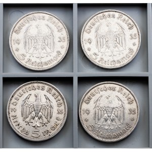 Germany, 4 x 5 Reichsmark 1935, A, Berlin
