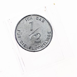 Germany, 1/2 Deutsche Mark 1953 - Flüchtlingsspende