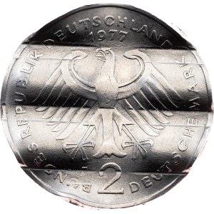 Německo, 2 německé marky, 1977, F, Stuttgart – razítko