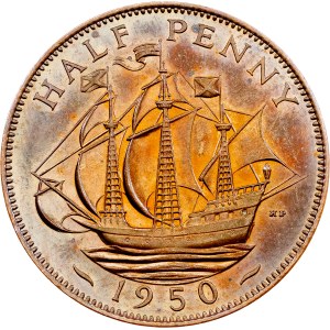 Velká Británie, 1/2 penny, 1950, Londýn