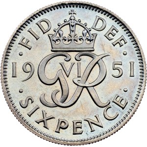Velká Británie, 6 pencí, 1951, Londýn
