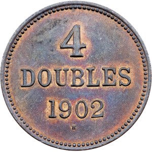 Guernsey, 4 Doubles 1902, H, Heaton