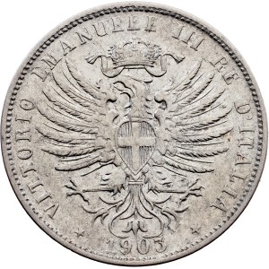Itálie, 25 centesimů, 1903, R, Řím