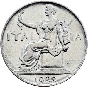 Itálie, 1 lira 1922, R, Řím