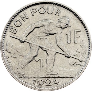 Grand Duchy of Luxembourg, 1 Franc 1924, Brussels