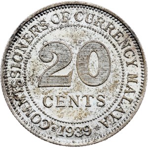Malajsie, 20 centů, 1939, Londýn