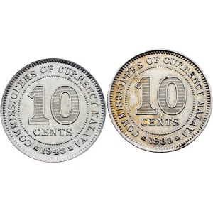 Malajsie, 2 × 10 centů, 1939–1943, Londýn