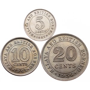Malajsie a Britské Borneo, 5, 10, 20 centů, 1956–1961, Heaton a Londýn