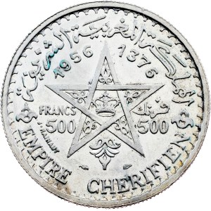 Morocco, 500 Francs AH 1376 (1956), Paris