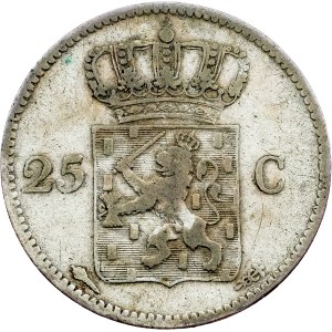 Nizozemsko, 25 centů, 1825, Utrecht