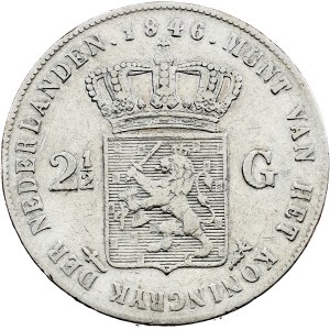Nizozemsko, 2 1/2 guldenů, 1846, Utrecht